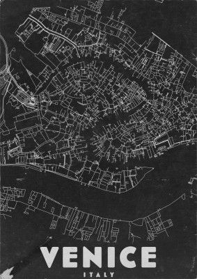 Venice Italy Vintage Travel Map