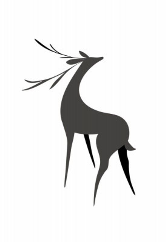 Stylized retro deer (grey)