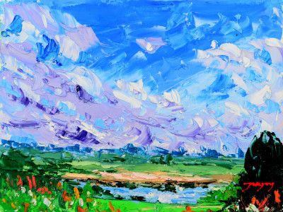 Wildflowers In The Field And The Sky