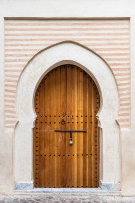 Brown Wooden Door In The Medina Of Marrakech In Morocco
