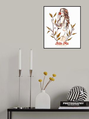 Bite Me Sexy Pin-Up Girl Eating An Apple