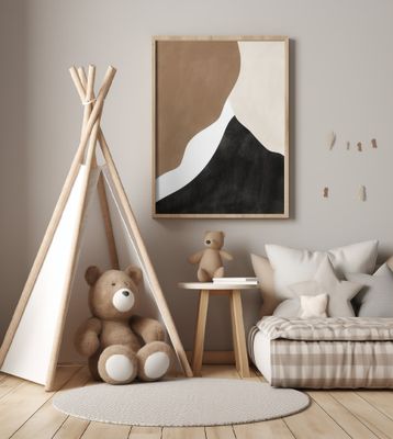 Abstract Beige and Brown Art