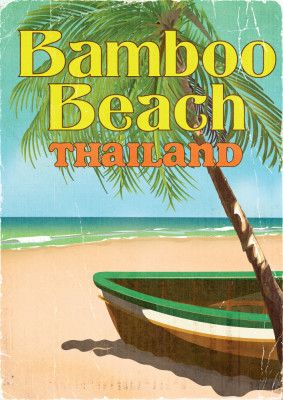 Bamboo Beach Thailand Vintage Travel