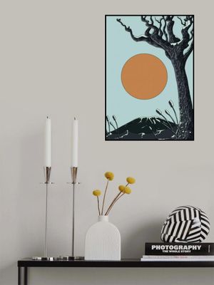 Orange Sun Over Peaks