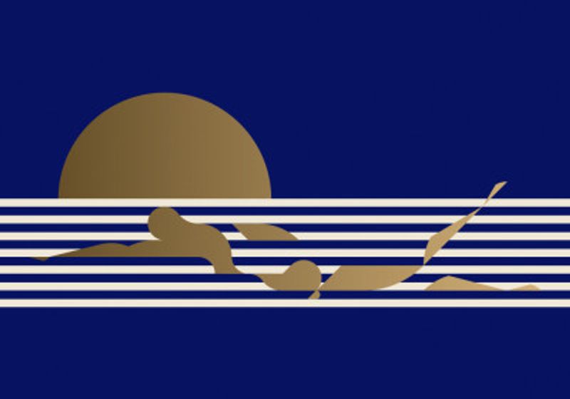 Swimmer Horizontal / Blue