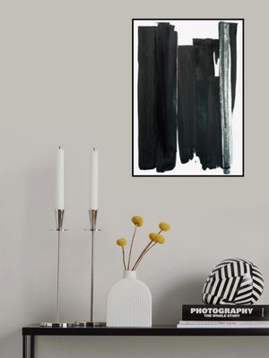 Vertical Black And White Brushstrokes