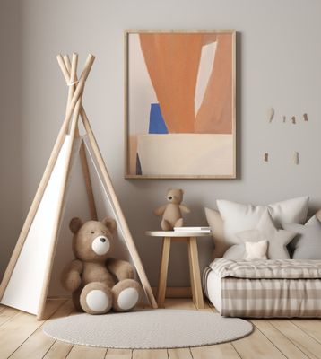 Warm Earth Tones And Bold Geometric Shapes