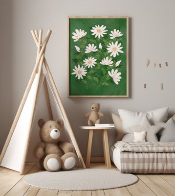 Ladybug flowers green