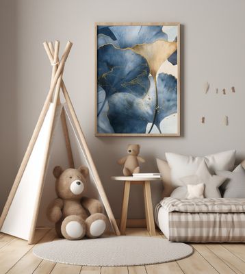 Blue Ginkgo Leaves 1