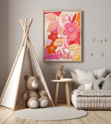 Abstract Flowers And Leaves