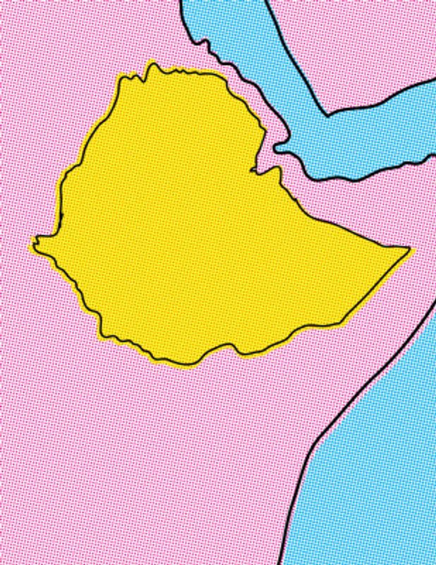 Ethiopia Pop Art Map