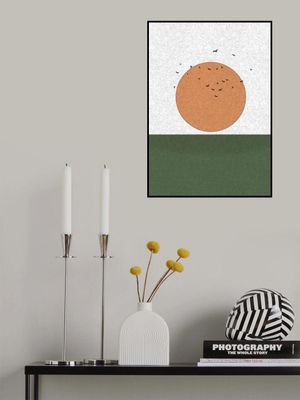 Stylized Sun With Birds