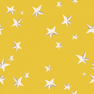 Festive winter stars  golden yellow pattern