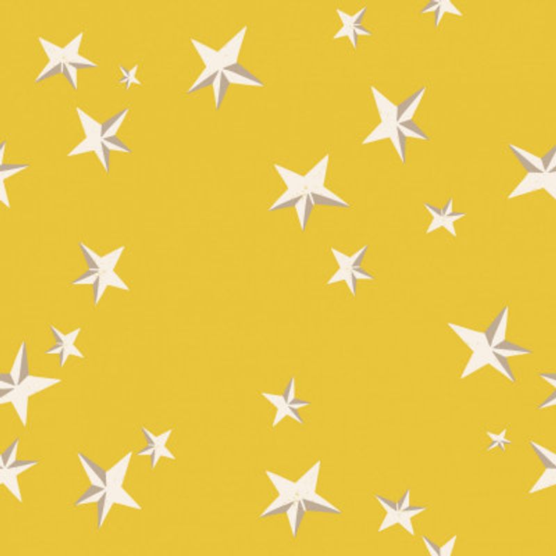 Festive winter stars  golden yellow pattern