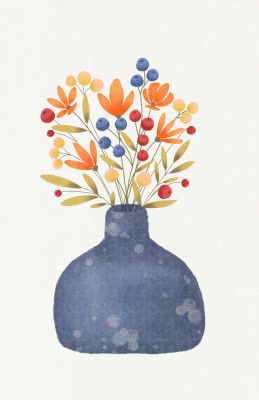 Petals in Blue Vase