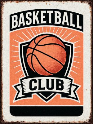 Vintage Basketball Club Sign