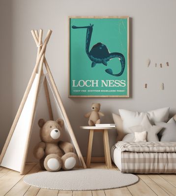 Loch Ness Scotland travel poster