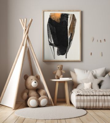 Black Figure On Neutral Background