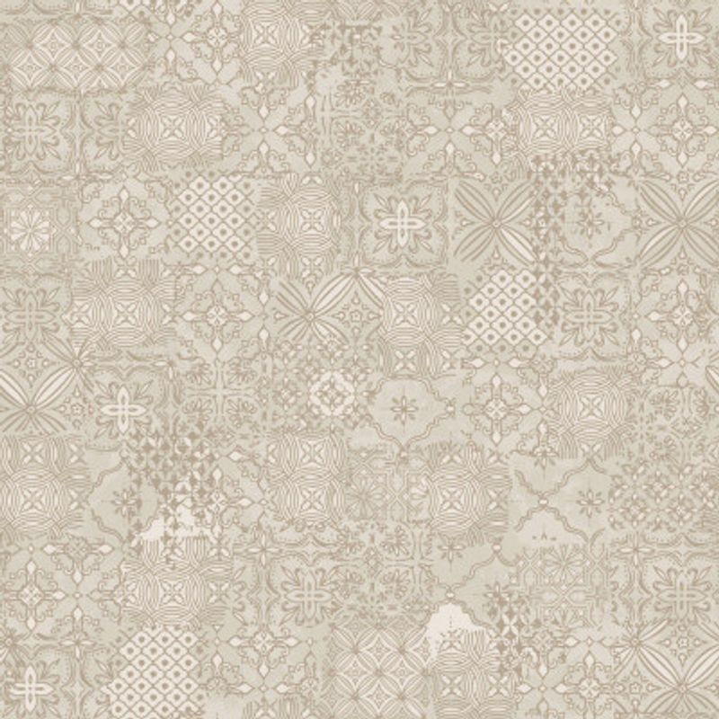 Vintage Tile Pattern Clash Beige