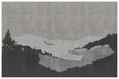 Misty Lake Landscape in Ink Wash Style