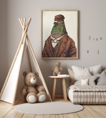 Pigeon Dressed In Vintage Attire