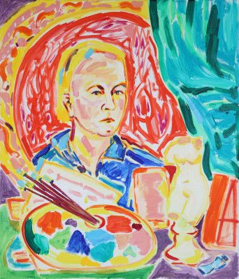 Self Portrait after Carlos María Esquivel y Rivas Self-Portrait, Tamara Jare, oil on canvas, 2025