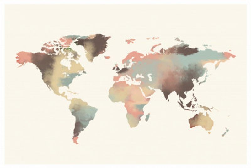 Watercolor World Map