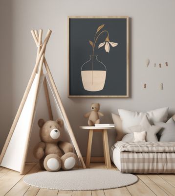 Minimal Abstract Art Vase Flower