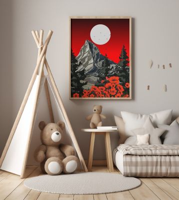 Red Poppies In The Mountains