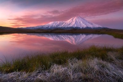Frosty morning at Tolbachik volcano...