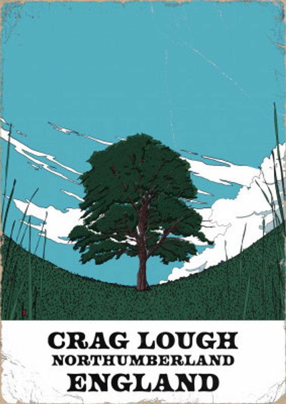 Grag Lough Northumberland England Travel Poster