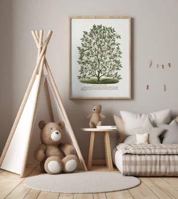 Hardy Magnolia Tree Lithograph