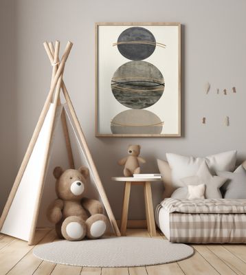 3 Grey and Gold Spheres 1