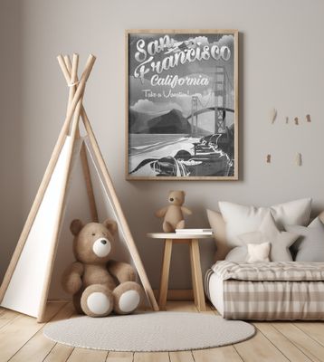 San Francisco California retro travel