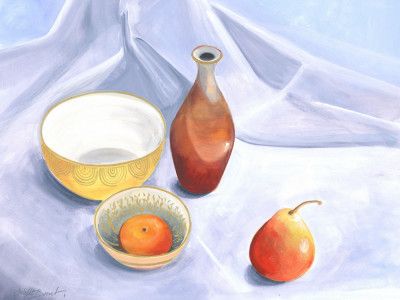 Still Life With Pear and Plum