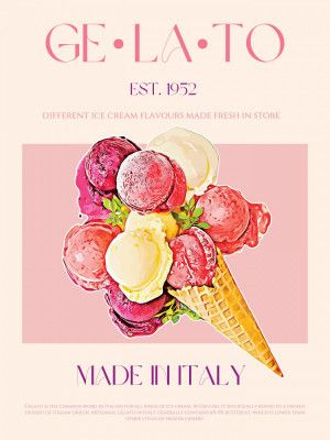 Vintage Style Gelato Poster