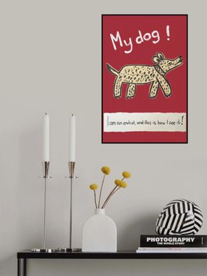 My Dog – Artist’s Point of View - Childlike Dog Drawing – Playful Whimsical Canine Art for Home or Gift Interior