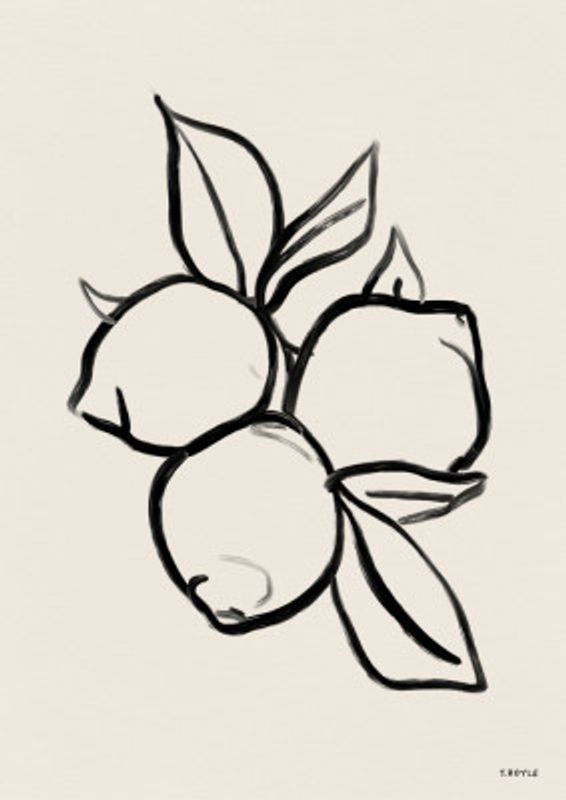 Lemons With Leaves On A Beige Background