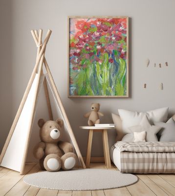 Floral Bouquet Freesias Lipstick Red