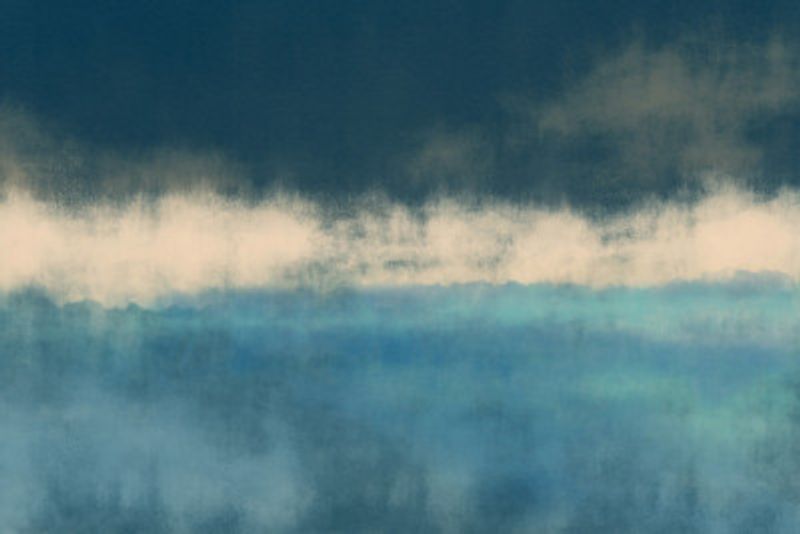 Abstract Landscape in blue and white.