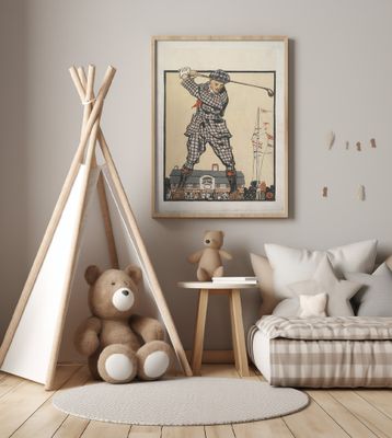 Man Swinging Golf Club (1915)