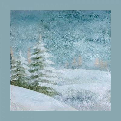 Winter Scene: Christmas Tree Vintage Style 5