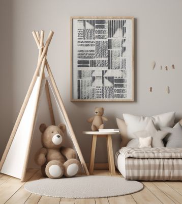 Geometric Patterns With Textured Monochrome Lines