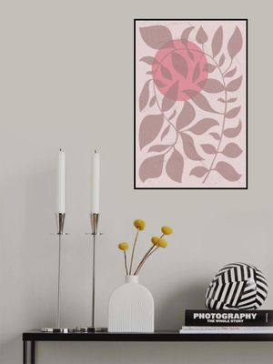 Leaves Silhouettes with a Pink Sun