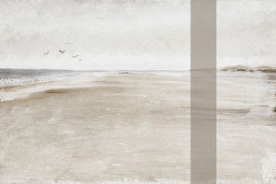 Vintage Neutral Beach Painting