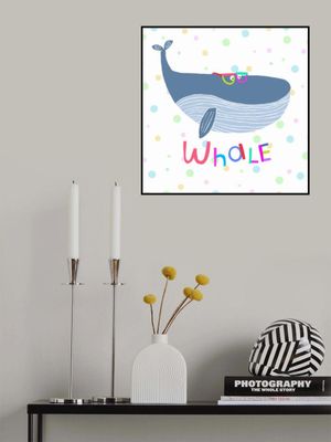 Cute Whale Wearing Colorful Glasses by Illustrator Carla Daly