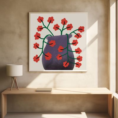 Red Abstract Flowers