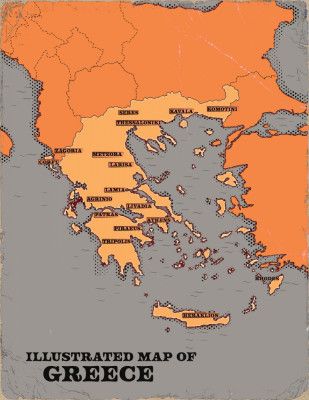 Illustrated Map of Greece
