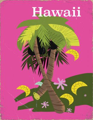 Hawaii Vintage Travel Poster