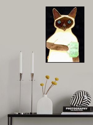 coffee cat 2 Siamese